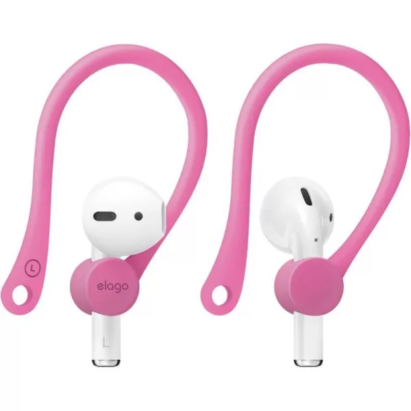 elago Ear Hooks Designed for AirPods Pro AirPods 3 and AirPods 1 2 AntiSlip Earbud Accessories Comfortable Fit Ergonomic Design Durable TPU Construction Perfect for Exercising WhiteHot Pink