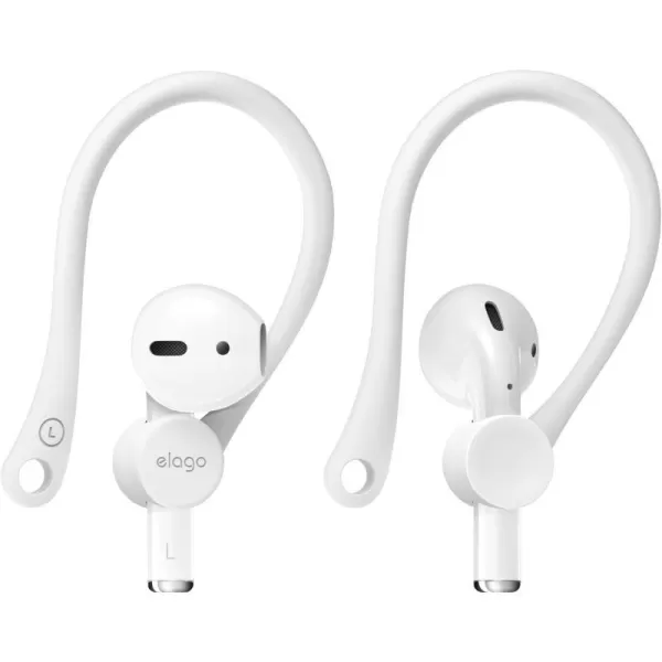 elago Ear Hooks Designed for AirPods Pro AirPods 3 and AirPods 1 2 AntiSlip Earbud Accessories Comfortable Fit Ergonomic Design Durable TPU Construction Perfect for Exercising WhiteWhite