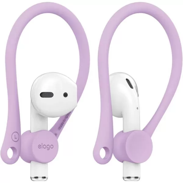 elago Ear Hooks Designed for AirPods Pro AirPods 3 and AirPods 1 2 AntiSlip Earbud Accessories Comfortable Fit Ergonomic Design Durable TPU Construction Perfect for Exercising WhiteLavender