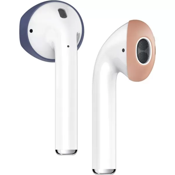 elago Fit in The case Ear Tips Compatible with Apple AirPods 1 amp 2 2 Pairs of 2 Colors  Italian Rose  Coral Blue Jean Indigo  Peach