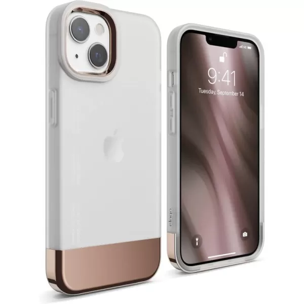 elago Glide Armor Case Designed for iPhone 13 Pro Max Case Drop Protection Shockproof Protective TPU Cover Upgraded Shockproof Mix and Match Parts Enhanced Camera Guard ClearLight BlueiPhone 13 ClearRose Gold