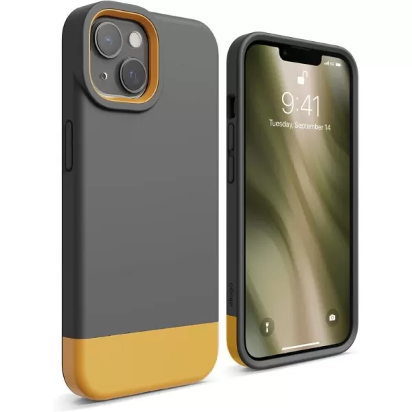 elago Glide Armor Case Designed for iPhone 13 Pro Max Case Drop Protection Shockproof Protective TPU Cover Upgraded Shockproof Mix and Match Parts Enhanced Camera Guard ClearLight BlueiPhone 13 Dark GrayYellow