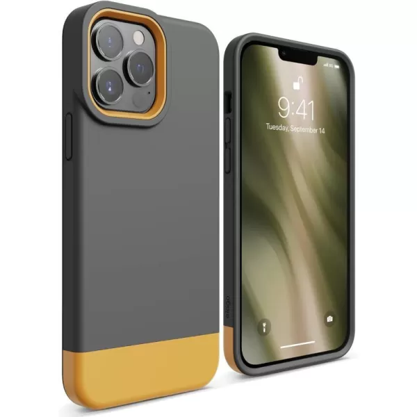 elago Glide Armor Case Designed for iPhone 13 Pro Max Case Drop Protection Shockproof Protective TPU Cover Upgraded Shockproof Mix and Match Parts Enhanced Camera Guard ClearLight BlueiPhone 13 Pro Max Dark GrayYellow