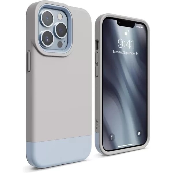 elago Glide Armor Case Designed for iPhone 13 Pro Max Case Drop Protection Shockproof Protective TPU Cover Upgraded Shockproof Mix and Match Parts Enhanced Camera Guard ClearLight BlueiPhone 13 Pro StoneLight Blue