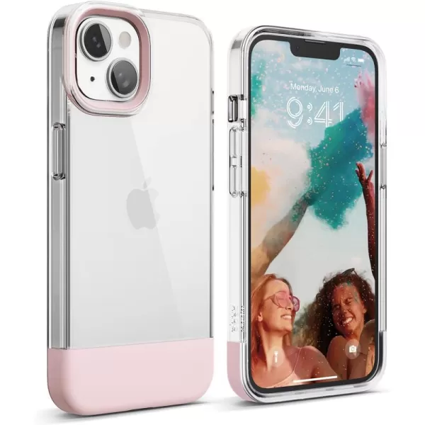 elago Glide Armor Case Designed for iPhone 14 Case Drop Protection Shockproof Protective TPU Cover Upgraded Shockproof Mix and Match Parts Enhanced Camera Guard ClearLovely PinkClearLovely Pink