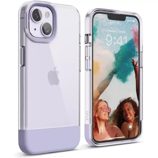 elago Glide Armor Case Designed for iPhone 14 Case Drop Protection Shockproof Protective TPU Cover Upgraded Shockproof Mix and Match Parts Enhanced Camera Guard ClearLovely PinkClearPurple