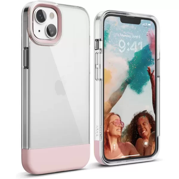 elago Glide Armor Case Designed for iPhone 14 Plus Case Drop Protection Shockproof Protective TPU Cover Upgraded Shockproof Mix and Match Parts Enhanced Camera Guard ClearPurpleClearLovely Pink