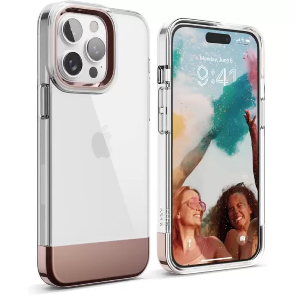 elago Glide Armor Case Designed for iPhone 14 Pro Max Case Drop Protection Shockproof Protective TPU Cover Upgraded Shockproof Mix and Match Parts Enhanced Camera Guard StoneDark GrayClearRose Gold