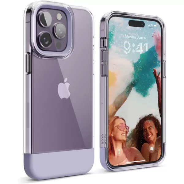 elago Glide Armor Case Designed for iPhone 14 Pro Max Case Drop Protection Shockproof Protective TPU Cover Upgraded Shockproof Mix and Match Parts Enhanced Camera Guard StoneDark GrayClearPurple