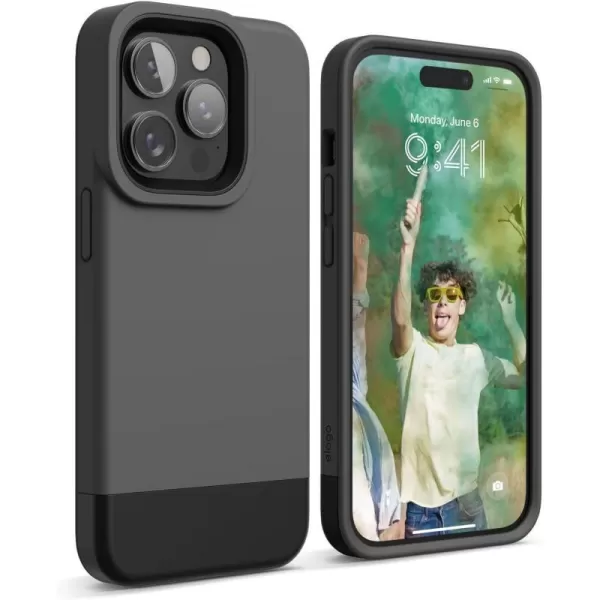 elago Glide Armor Case Designed for iPhone 14 Pro Max Case Drop Protection Shockproof Protective TPU Cover Upgraded Shockproof Mix and Match Parts Enhanced Camera Guard StoneDark GrayDark GrayBlack