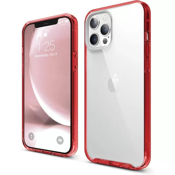 elago Hybrid Clear Case Compatible with iPhone 12 Mini Case 54 Inch Red  Shockproof Bumper Cover Protective CaseiPhone 12 Pro Max Red