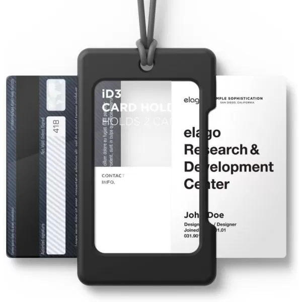 elago ID3 ID Card Holder BodyDark GreyStrapJean Indigo  Two Card StorageLighter Silicone StrapLight Weight  for ID Cards amp Credit CardsBodyblack  Strapdark Grey