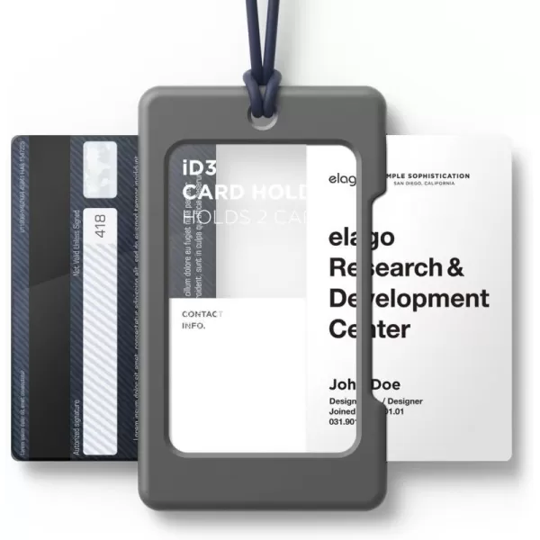 elago ID3 ID Card Holder BodyDark GreyStrapJean Indigo  Two Card StorageLighter Silicone StrapLight Weight  for ID Cards amp Credit CardsBodydark Grey  Strapjean Indigo