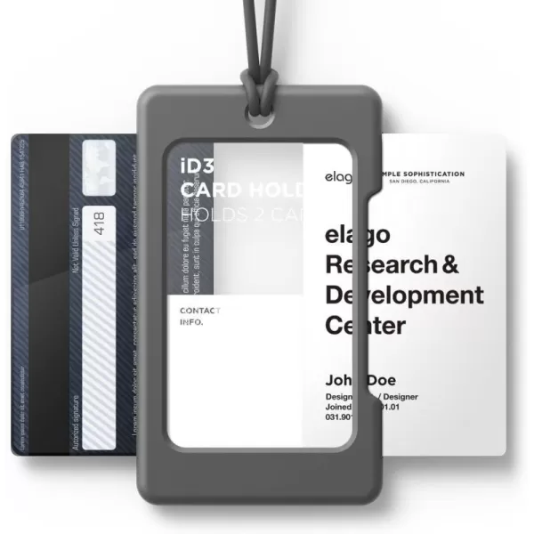 elago ID3 ID Card Holder BodyDark GreyStrapJean Indigo  Two Card StorageLighter Silicone StrapLight Weight  for ID Cards amp Credit CardsBodydark Grey  Strapdark Grey