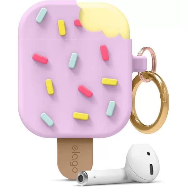 elago Ice Cream AirPods Case with Keychain Designed for Apple AirPods 1 amp 2 Shockproof Protective Skin Cute Accessories for Girls Kids Boys US Patent Registered BlueberryBlueberry