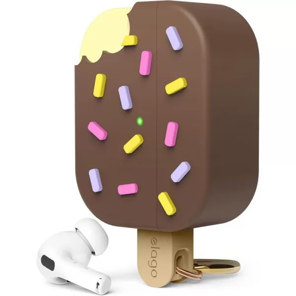 elago Ice Cream Case Compatible with AirPods Pro 2nd Generation Case Cover  Compatible with AirPods Pro 2 Case Karabiner Included Supports Wireless Charging Full Protection ChocolateChocolate