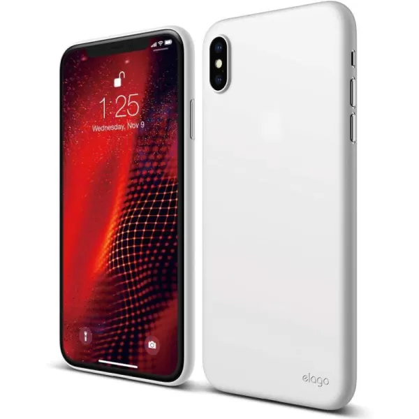 elago Inner Core Series for iPhone Xs Max case Lovely Pink  Thinnest and LightestPrevent DiscolorationSupport Wireless ChargingOnly Protects Against Scratches for iPhone Xs Max 2018White