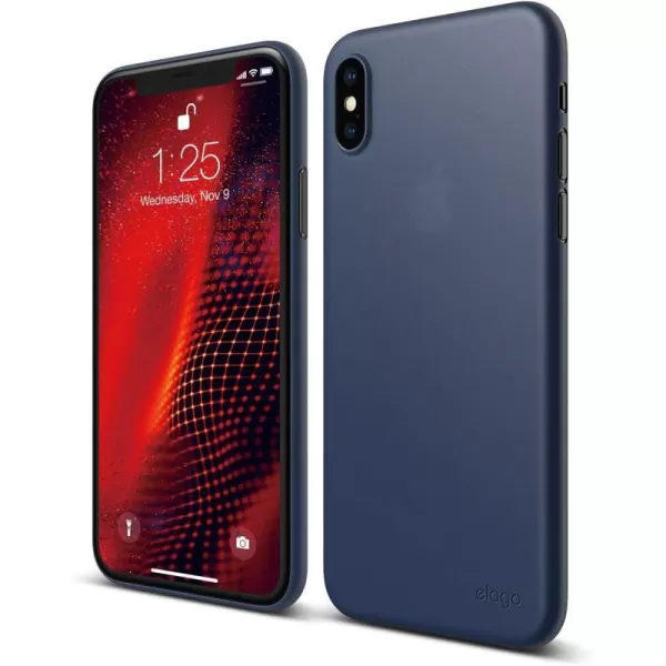 elago Inner Core Series iPhone Xs case Black  Thinnest and LightestSupport Wireless ChargingOnly Protects Against Scratches Compatible with iPhone Xs 2018Jean Indigo