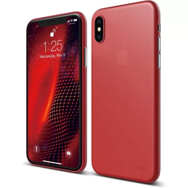 elago Inner Core Series iPhone Xs case Black  Thinnest and LightestSupport Wireless ChargingOnly Protects Against Scratches Compatible with iPhone Xs 2018Red