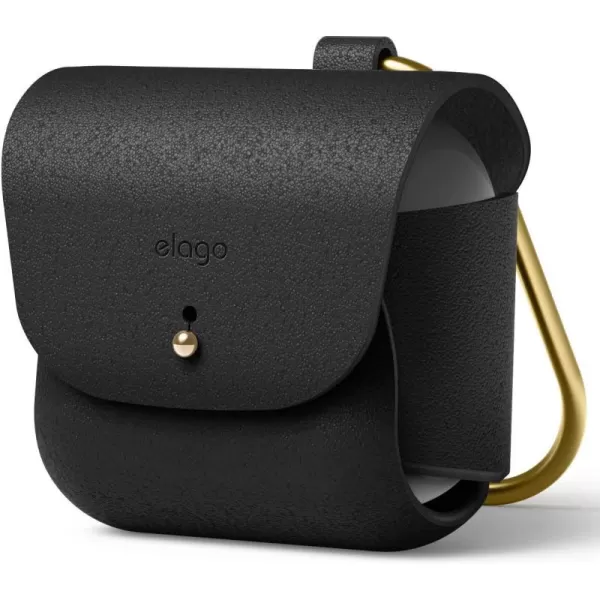 elago Leather Case Compatible with AirPods 3 Case  Compatible with AirPods 3rd Generation Case Natural Cowhide Leather Case Cover with Brass Ring Holder Supports Wireless Charging BrownBlack