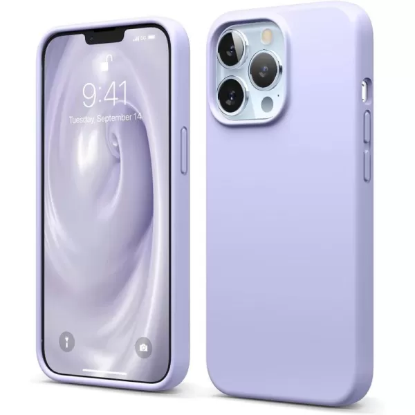 elago Liquid Silicone Case Compatible with iPhone 13 Pro Case 61 Premium Silicone Full Body Protection  3 Layer Shockproof Phone Cover AntiScratch Soft Microfiber Lining StonePurple