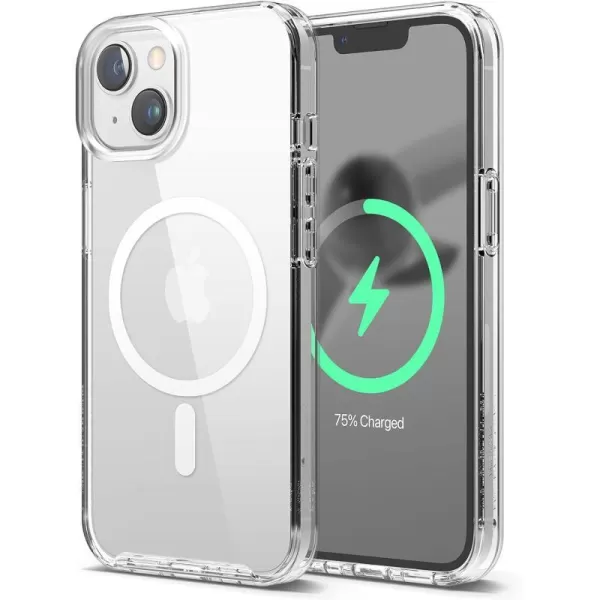 elago Magnetic Hybrid Clear Case Compatible with iPhone 14 Pro Max Case Compatible with MagSafe 67 US Military Grade Drop Protection PC  TPU Hybrid Technology Reduced Yellowing TransparentiPhone 14 amp iPhone 13 Clear