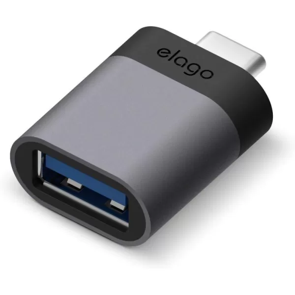 elago Mini Aluminum USBC to USB 30 Female Mini Adapter for MacBook Pro 20182017 MacBook Air 2018 and Other Devices with TypeC USB Space GreySpace Grey