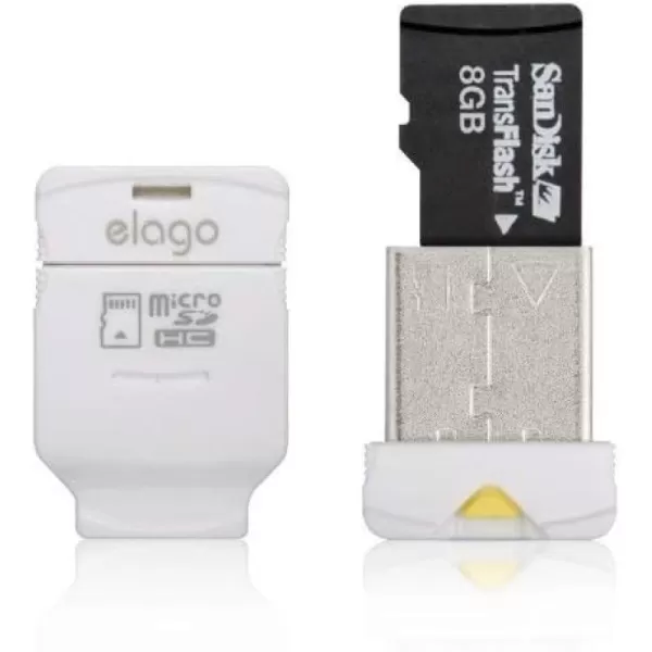 elago Mobile Nano II USB 20 microSDHC Flash Memory Card Reader Works up to 32GB BlackWhite