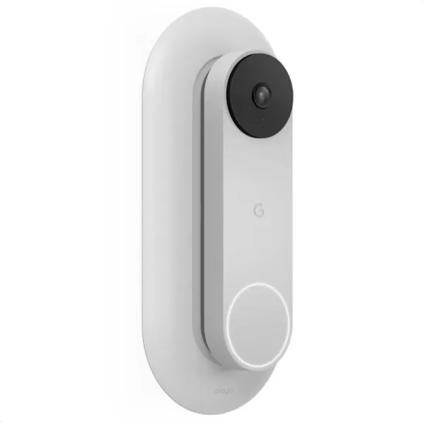 elago Mount Compatible with Google Nest Hello Video Doorbell 2021 Battery Model  Doorbell Chimes Perfect Color Match with Angle Wedge Linen WiFi Free  NOT Compatible with Wired ModelWhite