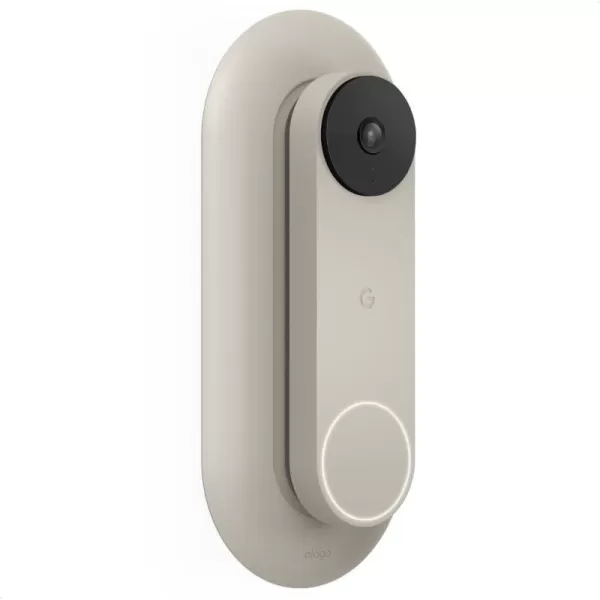 elago Mount Compatible with Google Nest Hello Video Doorbell 2021 Battery Model  Doorbell Chimes Perfect Color Match with Angle Wedge Linen WiFi Free  NOT Compatible with Wired ModelLinen