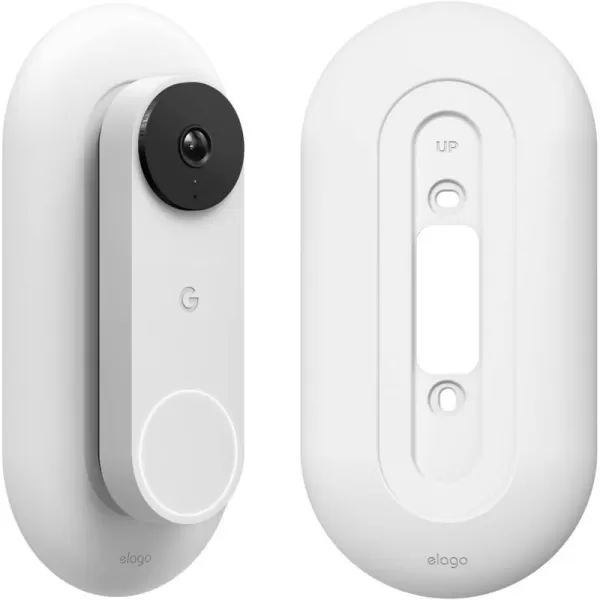 elago Mount Compatible with Google Nest Hello Video Doorbell Wall Plate Wired 2nd Gen  Doorbell Chimes Perfect Color Match with Angle Wedge BlackSnow