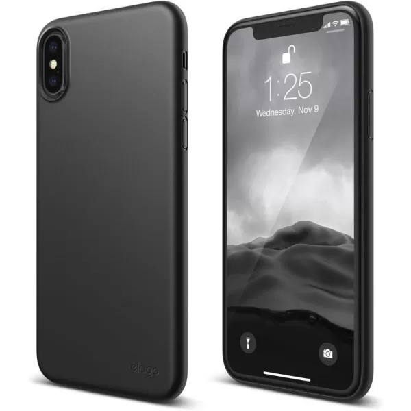 elago Origin Series for iPhone XS  iPhone X Case  Minimalistic Design Slim Fit Scratch Resistant Protective Cover for Apple iPhone XS 2018 iPhone X 2017  Blackelago Origin Series for iPhone XS  iPhone X Case  Minimalistic Design Slim Fit Scratch Resistant Protective Cover for Apple iPhone XS 2018 iPhone X 2017  Black