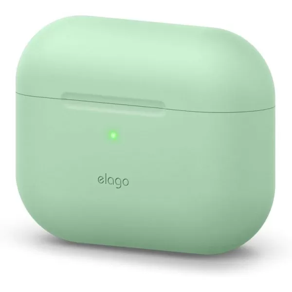 elago Original Case Compatible with Apple AirPods Pro Case  Protective Silicone Cover AntiSlip Coating Precise Cutout Supports Wireless Charging Nightglow BluePastel Green