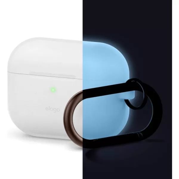 elago Original Case Compatible with Apple AirPods Pro Case  Protective Silicone Cover with Keychain Precise Cutout Supports Wireless Charging Dark GrayNightglow Blue