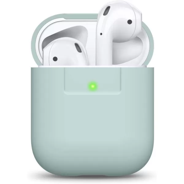 elago Premium Silicone AirPods Case Designed for Apple AirPods 1 and 2 Front LED Visible PeachBaby Mint