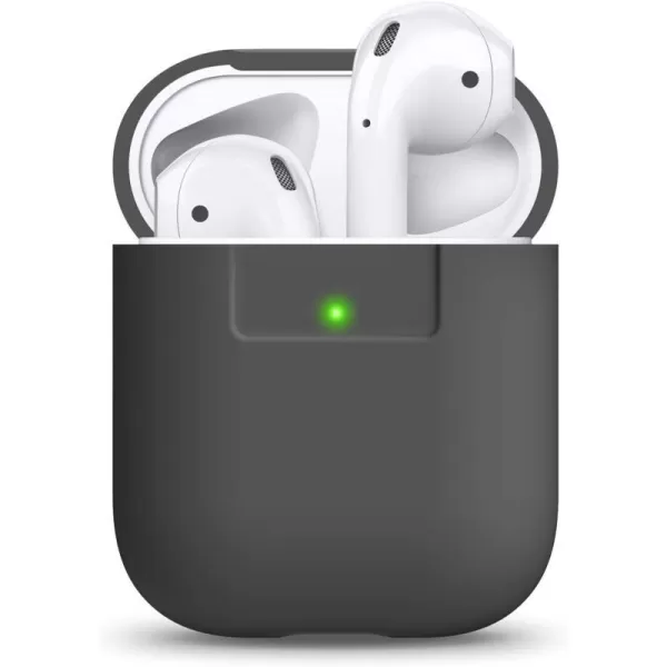 elago Premium Silicone AirPods Case Designed for Apple AirPods 1 and 2 Front LED Visible PeachGrey