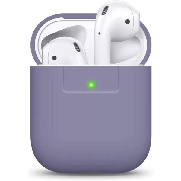 elago Premium Silicone AirPods Case Designed for Apple AirPods 1 and 2 Front LED Visible PeachLavender Gray