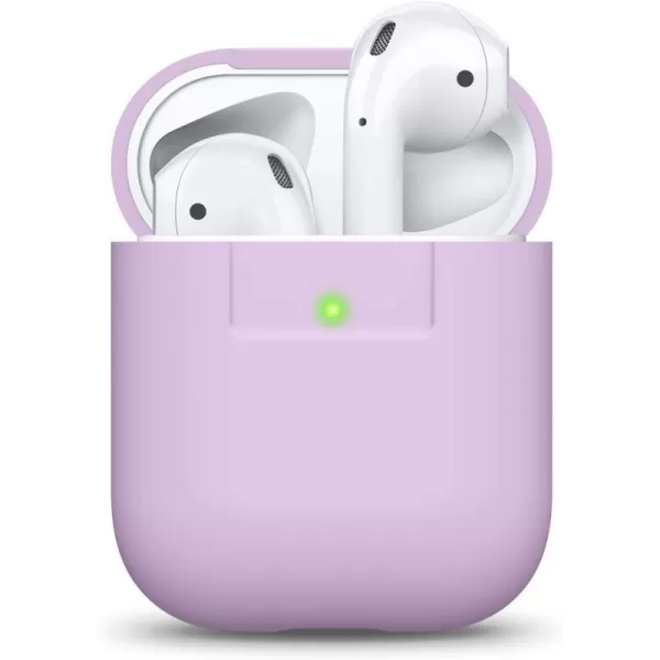 elago Premium Silicone AirPods Case Designed for Apple AirPods 1 and 2 Front LED Visible PeachPurple