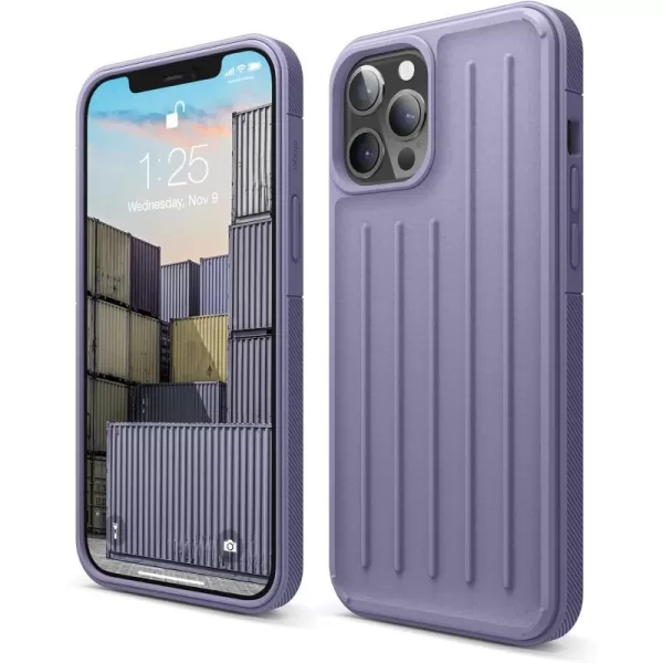 elago Protective Armor Case Compatible with iPhone 12 Pro Max Dark Grey  Shock Absorbing Design Durable TPU Wireless Charging Supported US Patent RegisteredLavender Grey