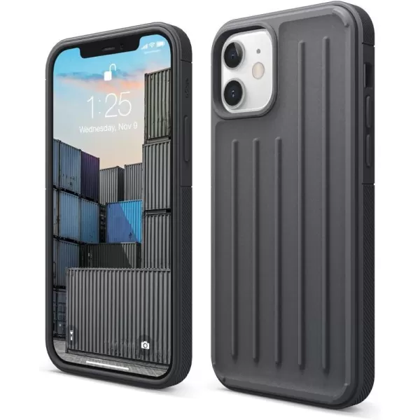 elago Protective Armor Case Compatible with iPhone 12 and Compatible with iPhone 12 Pro 61 Inch Black  Shock Absorbing Design Durable TPU Wireless Charging SupportedGraphite Grey