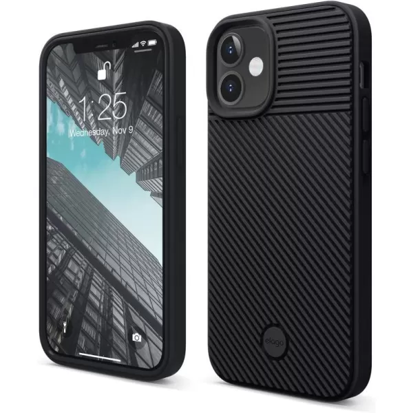 elago Protective Cushion Case Compatible with iPhone 12 Mini 2020 Black  Shock Absorbing Design Wireless Charging Supported Durable TPU Material US Patent RegisteredBlack