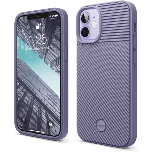 elago Protective Cushion Case Compatible with iPhone 12 Mini 2020 Black  Shock Absorbing Design Wireless Charging Supported Durable TPU Material US Patent RegisteredPurple Grey