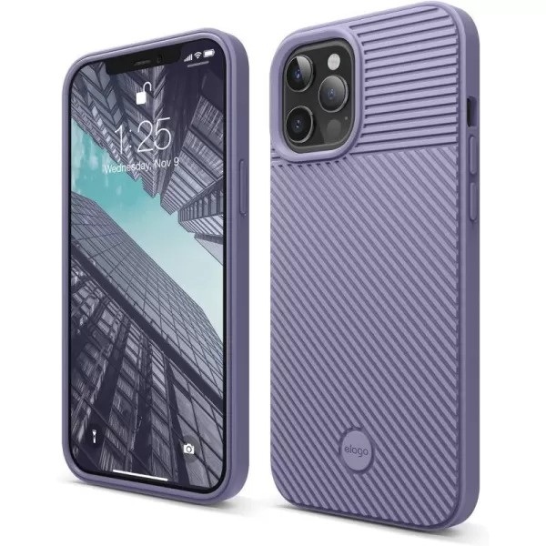 elago Protective Cushion Case Compatible with iPhone 12 Pro Max 2020 Graphite Grey  Shock Absorbing Design Wireless Charging Supported Durable TPU Material US Patent RegisteredPurple Grey