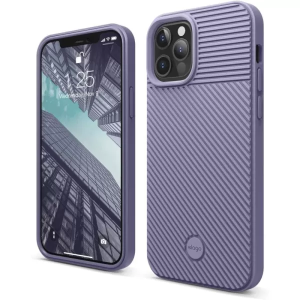 elago Protective Cushion Case Compatible with iPhone 12 and Compatible with iPhone 12 Pro 61 Inch 2020 Purple Grey  Shock Absorbing Design Wireless Charging SupportedPurple Grey