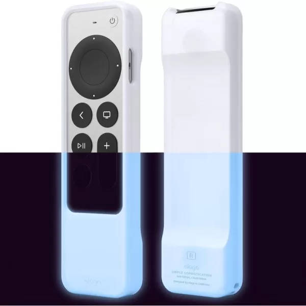 elago R1 Case Compatible with 2022 Apple TV 4K Siri Remote 3rd Gen 2021 Siri Remote 2nd Gen Magnet Technology Lanyard Included Full Access to All Functions BlackNightglow Blue