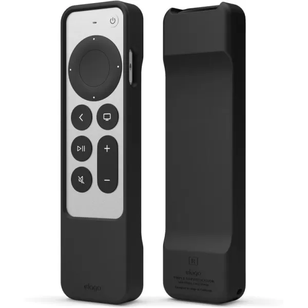 elago R1 Case Compatible with 2022 Apple TV 4K Siri Remote 3rd Gen 2021 Siri Remote 2nd Gen Magnet Technology Lanyard Included Full Access to All Functions BlackBlack