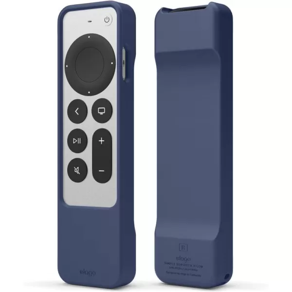 elago R1 Case Compatible with 2022 Apple TV 4K Siri Remote 3rd Gen 2021 Siri Remote 2nd Gen Magnet Technology Lanyard Included Full Access to All Functions BlackJean Indigo