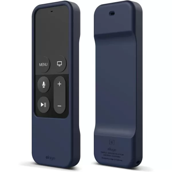 elago R1 Protective Silicone Case Cover Compatible with Apple TV 4K Siri 4th and 5th Generation Siri Remote Control  Magnet Technology Lanyard Included Shock Absorption  BlackJean Indigo