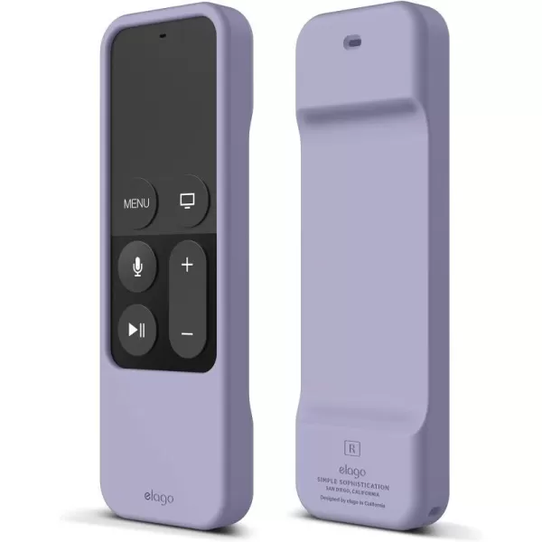 elago R1 Protective Silicone Case Cover Compatible with Apple TV 4K Siri 4th and 5th Generation Siri Remote Control  Magnet Technology Lanyard Included Shock Absorption  BlackLavender Grey