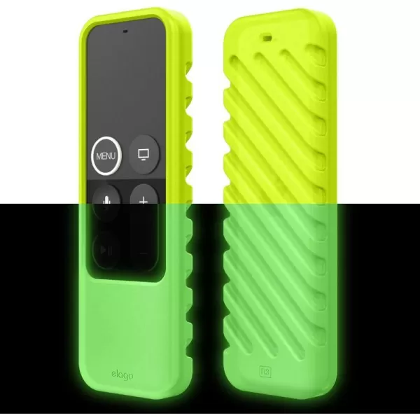 elago R3 Protective Case Compatible with Apple TV Siri Remote 1st Generation Neon Yellow  Extra Protection Durable Silicone Lanyard Included Full AccessNeon Yellow